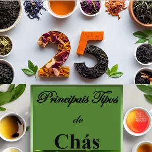 Imagem de capa para o Ebook " 25 PRINCIPAIS TIPOS DE CHÁS " Seus Benefícios e Forma de Preparo !