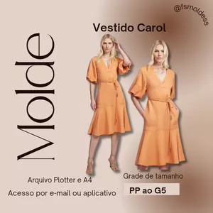 Imagem de capa para o Ebook Molde vestido Carol 