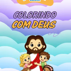 Imagem de capa para o Ebook Colorindo com Deus – Livro de Colorir Cristão Infantil