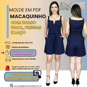 Imagem de capa para o Curso online MQ330 -MOLDE EM PDF - MACAQUINHO COM BOLSO FACA, PREGAS E LAÇO ( com vídeo da montagem da peça)
