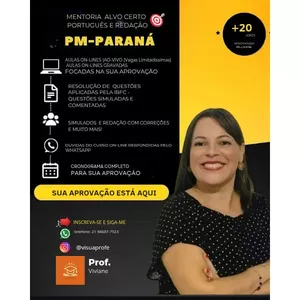 Imagem de capa para o Curso online Mentoria Alvo Certo 🎯 Português e Redação PM-PARANÁ 