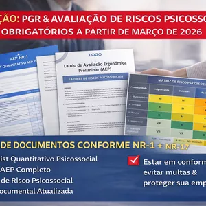 Imagem de capa para o Ebook PGR + AVALIAÇÃO DE RISCO PSICOSSOCIAL - NR 1