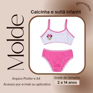 Imagem de capa para o Ebook Molde calcinha e sutiã infantil 
