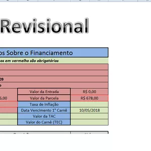Planilha Planilha Calculo Revisional com laudo Contábil automático