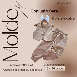 Imagem de capa para o Ebook Molde conjunto Sara colete e calça infantil 