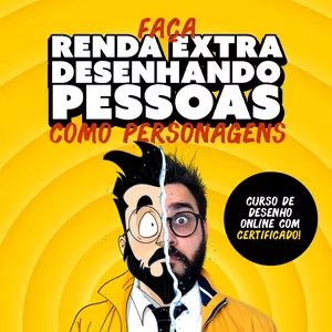 Imagem de capa para o Curso online Faça Renda Extra desenhando pessoas como personagens!