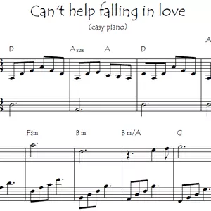 Imagem de capa para o Ebook Can't help falling in love - Elvis Presley (easy piano)