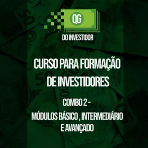 Curso  Curso para formação de investidores -  Combo 2 - Módulo Básico, Intermediário e Avançado