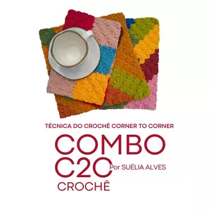 Combo C2C - Técnica do Crochê Corner to Corner >