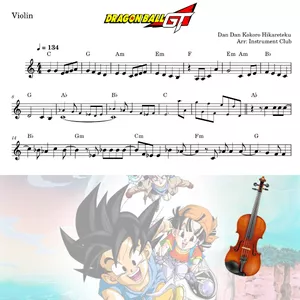 Cover image for Ebook Violin Dragon Ball GT Opening Dan Dan Kokoro Hikareteku 