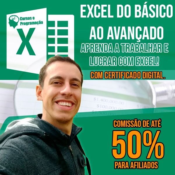 Imagem de EXCEL DO BÁSICO AO AVANÇADO - APRENDA A TRABALHAR E LUCRAR COM O EXCEL + BÔNUS criado por cursos e programação na hotmart