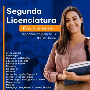 Imagem de capa para o Curso online Segunda Licenciatura em 6 meses - 100% EaD
