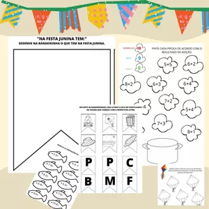 Imagem de capa para o Curso online ATIVIDADES VARIADAS DE SÃO JOÃO - FESTA JUNINA - Ed. Infantil, 1º e 2º ano ensino fundamental.