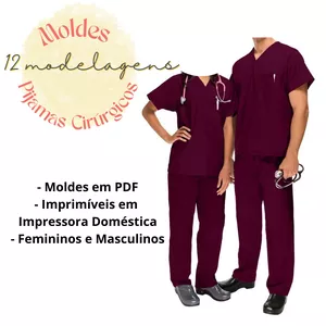 Imagem de capa para o Curso online Molde de Pijama Cirurgico Masculino e Feminino - 12 Modelagens