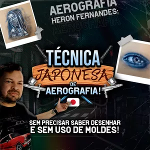 Imagem do curso Técnica Japonesa de Aerografia Sem Moldes | E Sem Saber desenhar!