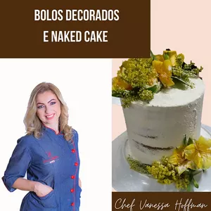 Imagem de capa para o Curso online Bolos Decorados e  Naked Cakes