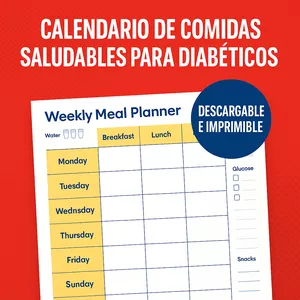 Imagen de portada para Curso online (Plantilla Especial): “Calendario de Comidas Saludables para Diabéticos (Descargable e Imprimible)”