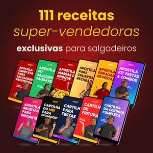 Imagem de capa para o Ebook Combo de Receitas de Salgados Milionárias