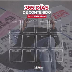 Imagen de portada para Ebook 365 días de contenido para Instagram: Ideas y hooks