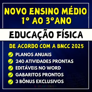 Imagem do curso EDUCAÇÃO FÍSICA - Planejamentos e Atividades - Novo Ensino Médio 2025