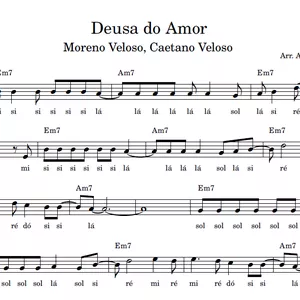 Imagem de capa para o Ebook Deusa do Amor (Moreno Veloso, Caetano Veloso) - Partitura Facilitada