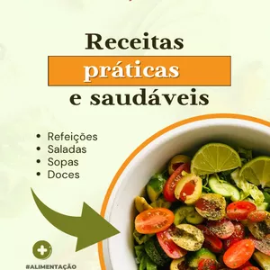 Imagem de capa para o Ebook Receitas práticas e saudáveis!