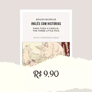 Imagem de capa para o Ebook Inglês com histórias: The Three Little Pigs (Os Três Porquinhos)
