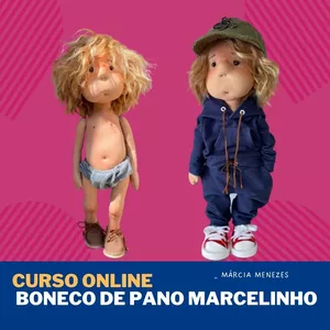 Imagem de capa para o Curso online Curso Marcelinho boneco de pano modelado 38cm