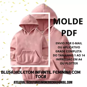 Imagem de capa para o Ebook BLUSA DE MOLETOM INFANTIL FEMININA COM TOCA