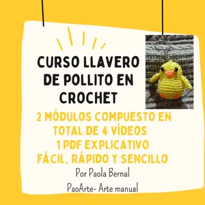 Imagen de portada para Curso online Hermoso llavero de Pollito en crochet