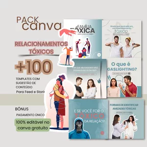 Imagem de capa para o Curso online Pack Canva Relacionamentos Tóxicos