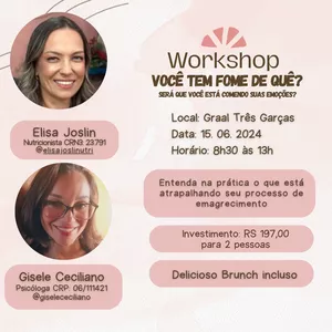 Imagem de capa para o Evento presencial Workshop: "Você tem fome de quê?" - Desafios do processo de emagrecimento
