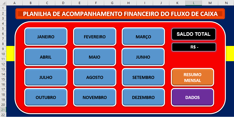 Planilha PLANILHA DE ACOMPANHAMENTO FINANCEIRO DO FLUXO DE CAIXA