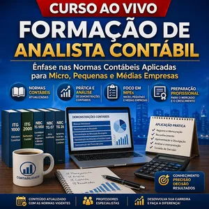 Imagem do curso Ao Vivo - 24/08 a 09/09/2026 - FORMAÇÃO DE ANALISTA CONTÁBIL - Ênfase nas Normas Contábeis Aplicadas para Micro, Pequenas e Médias Empresas