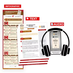 Cover image for Ebook Book Infographic | Full Package | text summary-infographic- audio mp3 (OBSTACLE IS THE WAY)