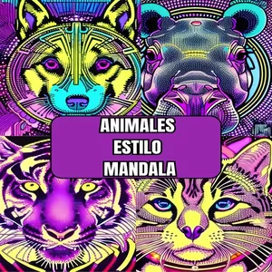 Imagen de portada para Ebook Libro estilo mandala para colorear adultos. Animales estilo mandala  