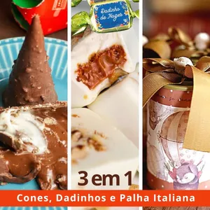 Imagem de capa para o Curso online Curso 3 em 1 - Cones, Dadinhos e Palha Italiana
