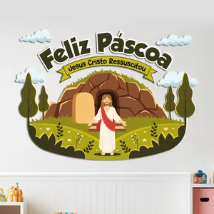 Imagem de capa para o Ebook Painel de Páscoa 2024 - Jesus Cristo Ressuscitou