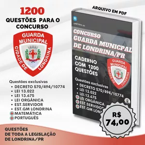 Imagem de capa para o Ebook 1200 questões para a GM Londrina/PR