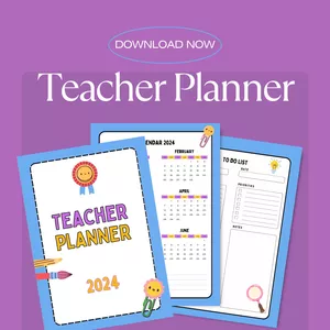 Cover image for Ebook Teacher Planner 2024 Planner para professores 2024