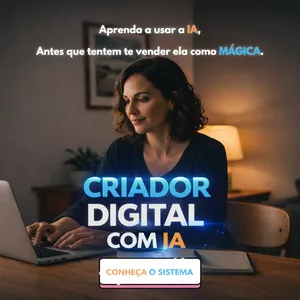 Imagem de capa para o Ebook Sistema Criador Digital com IA: Um caminho claro para entender o novo mundo digital e aprender a criar usando qualquer inteligência artificial como ferramenta.
