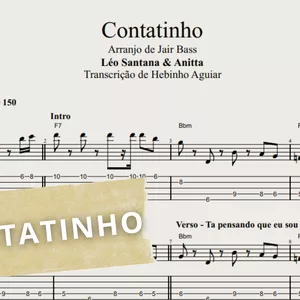 Imagem de capa para o Ebook Contatinho - Léo Santana &amp; Anitta: Transcrição p/ Contrabaixo c/ Tablatura + Partitura + Cifra.