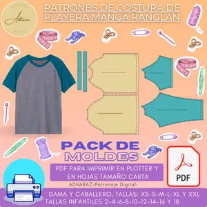 Imagen de portada para Ebook PATRONES DE COSTURA PLAYERA MANGA RANGLAN