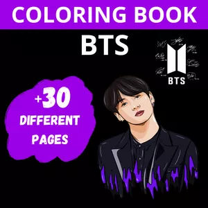 Cover image for Ebook BTS Coloring Book Digital Download 