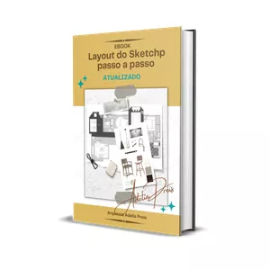 Imagem de capa para o Ebook GUIA LAYOUT DO SKETCHUP PASSO A PASSO atualizado