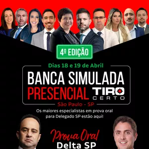Imagem de capa para o Evento presencial Banca Simulada Presencial - Delegado SP