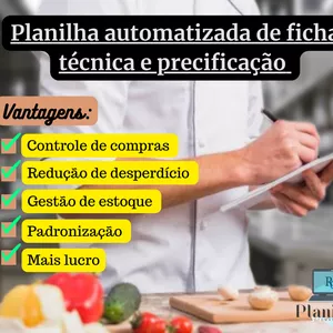 Planilha de Ficha técnica e precificação automática