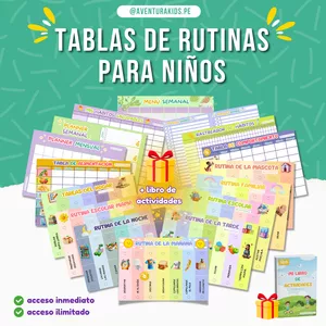 Imagen de portada para Ebook MEGA PACK DE TABLAS DE RUTINAS PARA NIÑOS +2 AÑOS