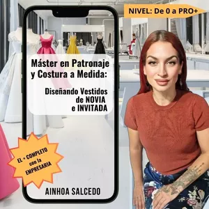 Imagen de portada para Curso online Máster en Patronaje y Costura a Medida: Ainhoa Salcedo Diseñando Vestidos de Novia e Invitada