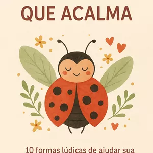 Imagem de capa para o Ebook  A Joaninha que Acalma – 10 formas lúdicas de ajudar sua criança a encontrar a calma.